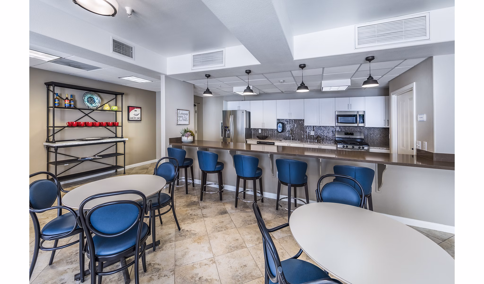 Elegant clubhouse with contemporary design at Overture Rancho Santa Margarita Active Adult Apartments