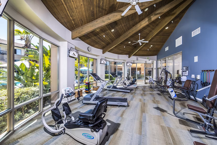 Fitness facility featuring modern equipment at Overture Rancho Santa Margarita Active Adult Apartments