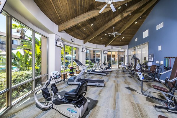 Fitness facility featuring modern equipment at Overture Rancho Santa Margarita Active Adult Apartments