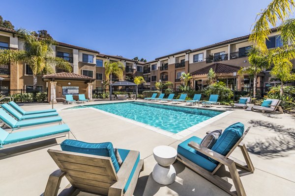Relaxing outdoor pool at Overture Rancho Santa Margarita Active Adult Apartments