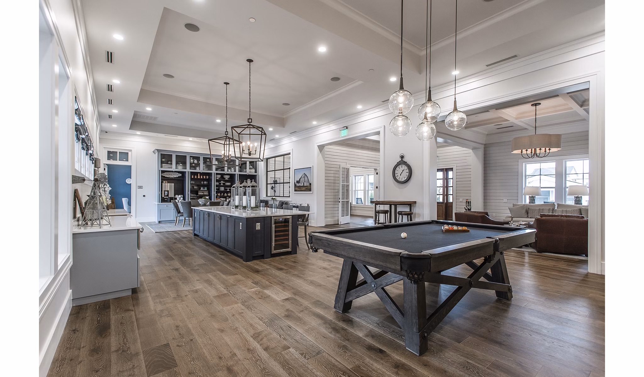Clubhouse at Novel Lockwood Glen featuring modern decor and spacious seating areas