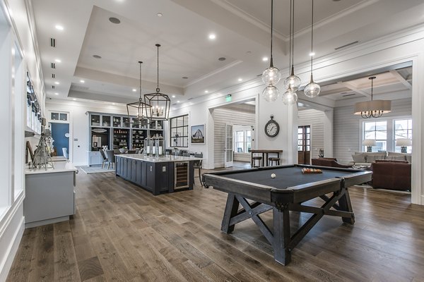 Clubhouse at Novel Lockwood Glen featuring modern decor and spacious seating areas