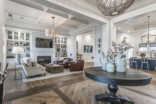Elegant clubhouse at Novel Lockwood Glen Apartments featuring modern design and relaxing spaces for residents