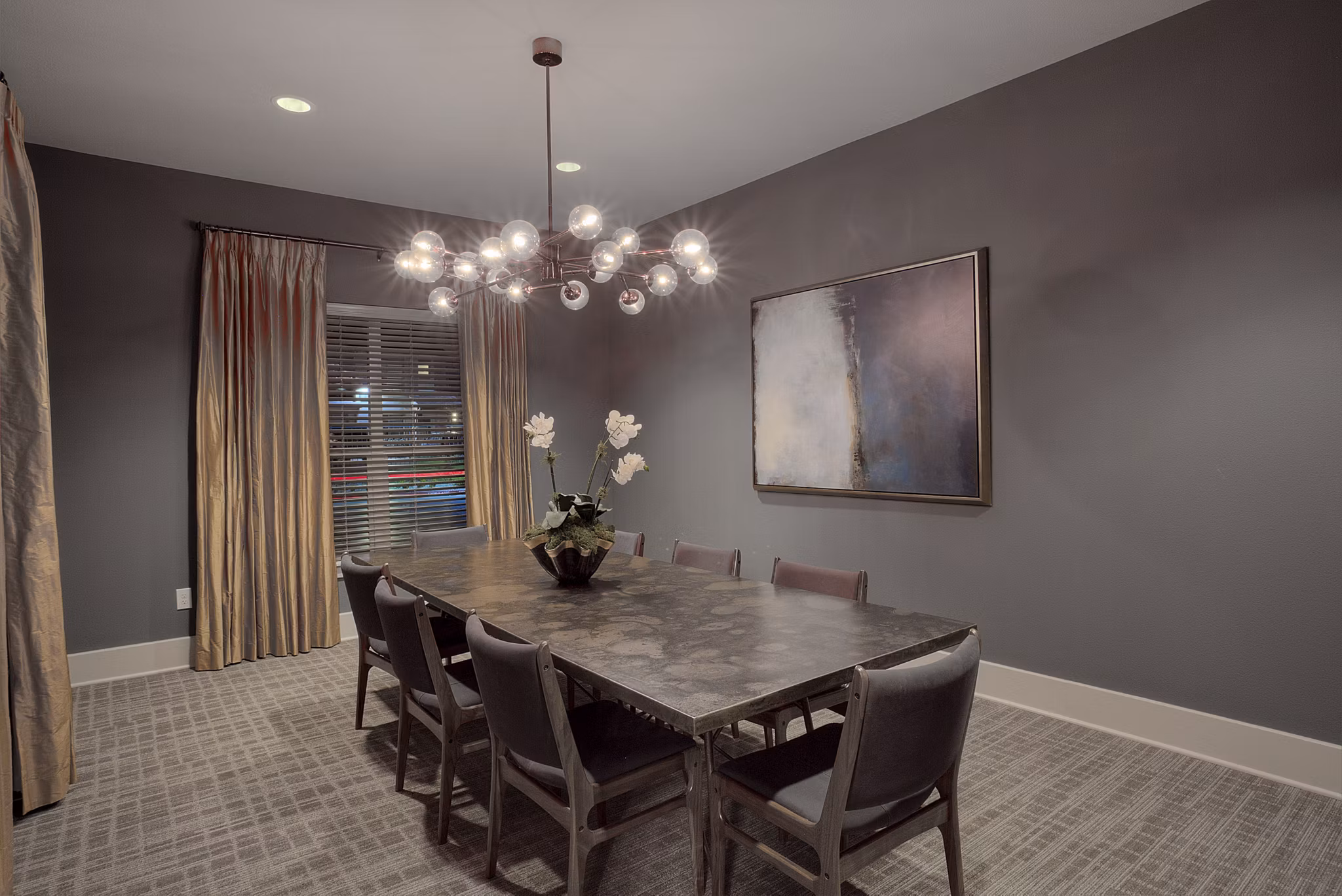 Modern meeting facility with conference seating at Lakeview Villas Apartments, ideal for luxury events and business gatherings