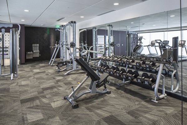 fitness center at The Glenn Apartments