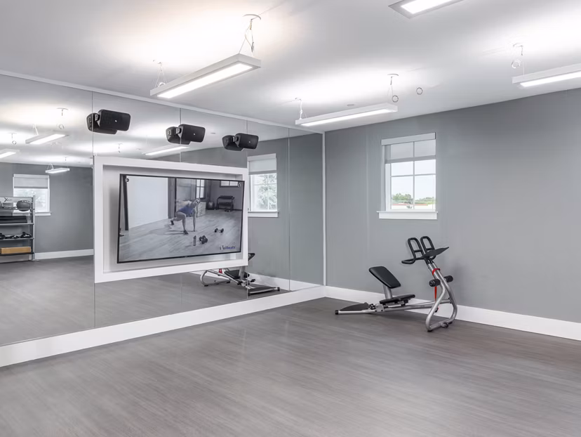 yoga/spin studio featuring state-of-the-art facilities at Overture West Ashley Apartments