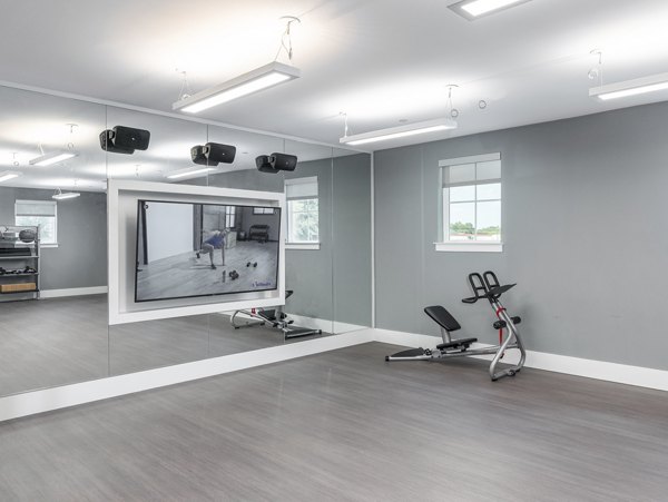 yoga/spin studio at Overture West Ashley Apartments