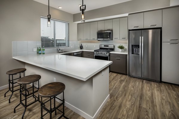 kitchen at AV8 Apartments