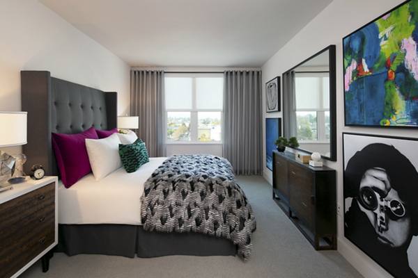bedroom at The Cardinal Apartments