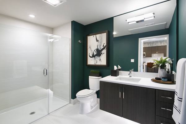 bathroom at The Cardinal Apartments