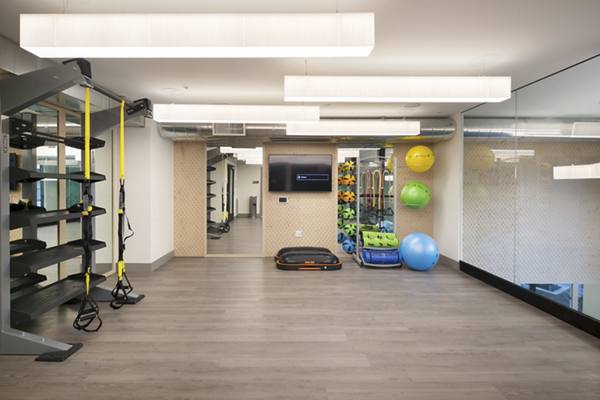 fitness center at The Cardinal Apartments