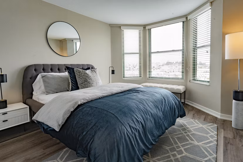 bedroom at The Fillmore Center Apartments