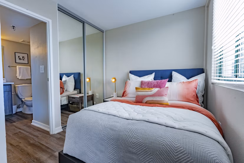 bedroom at The Fillmore Center Apartments