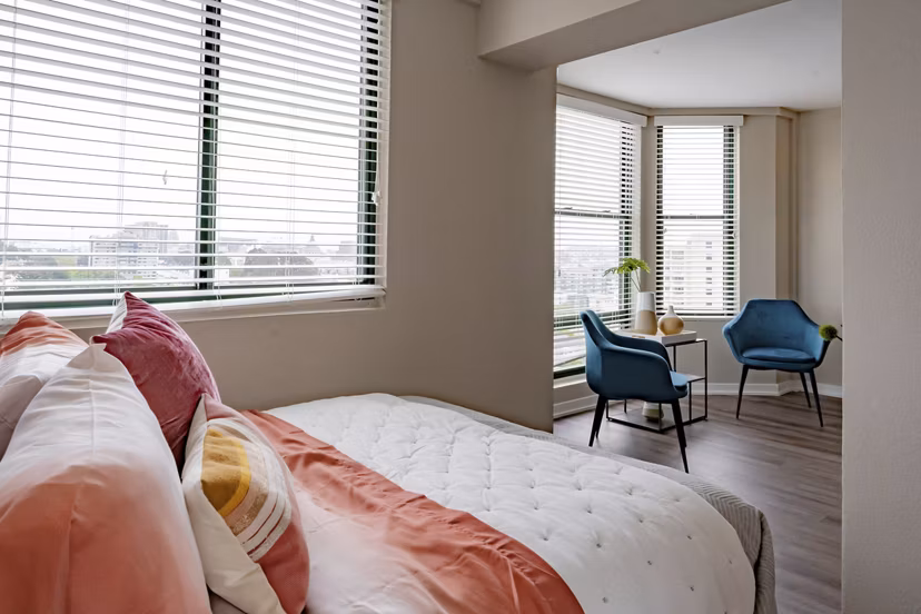 bedroom at The Fillmore Center Apartments