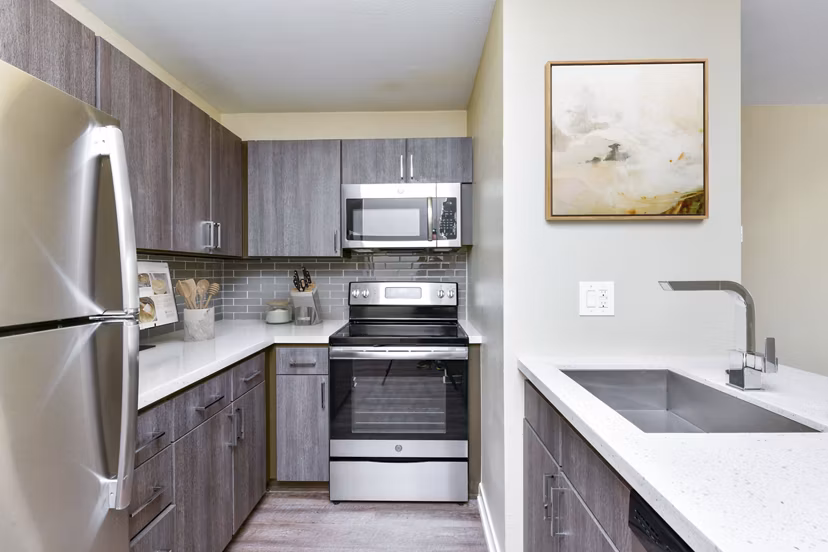 kitchen at The Fillmore Center Apartments