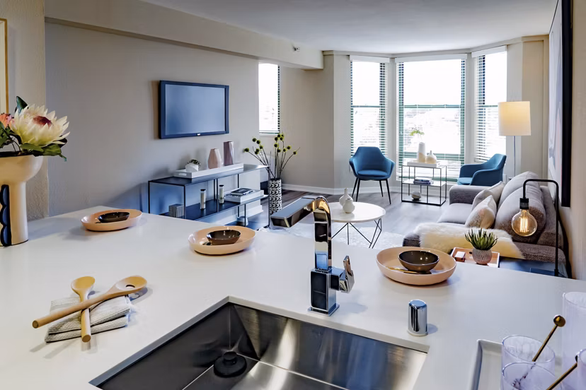 kitchen at The Fillmore Center Apartments