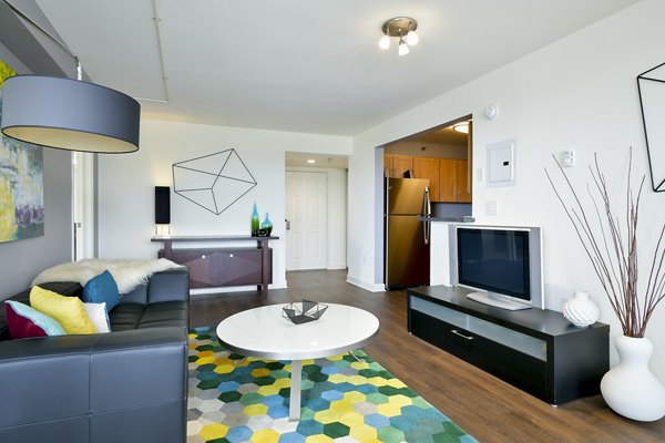 living room at The Fillmore Center Apartments           