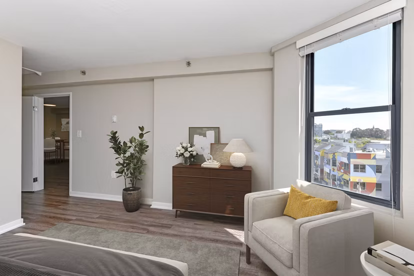 living room at The Fillmore Center Apartments