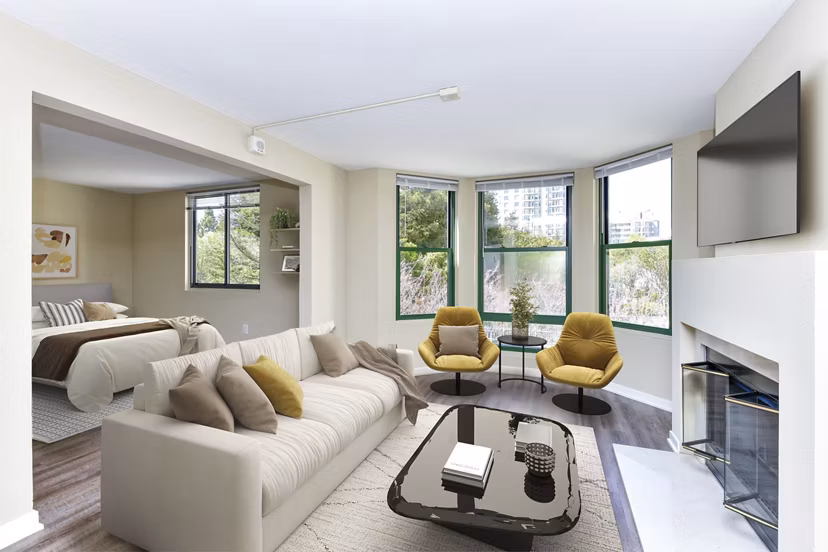 living room at The Fillmore Center Apartments