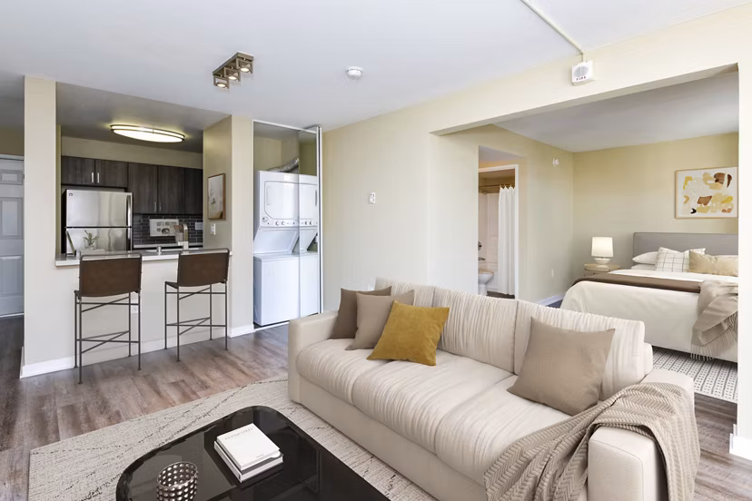 living room at The Fillmore Center Apartments
