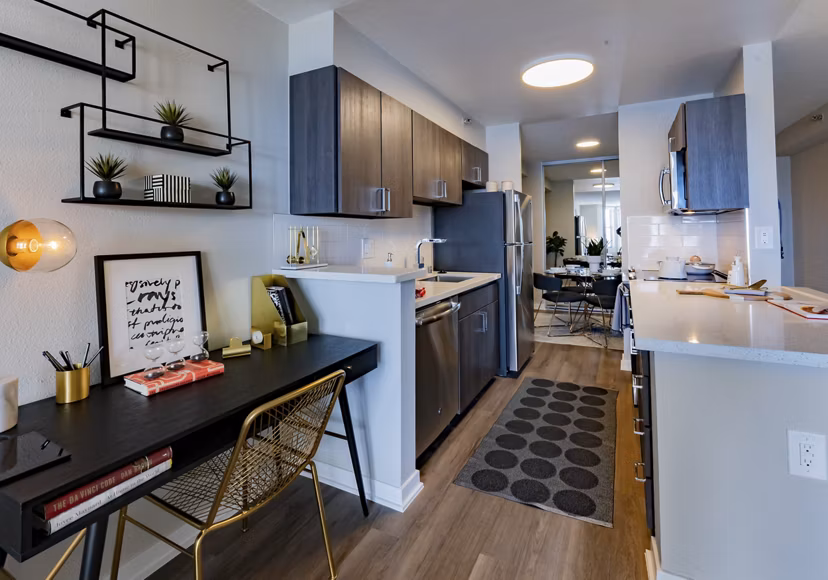 home office/kitchen at The Fillmore Center Apartments