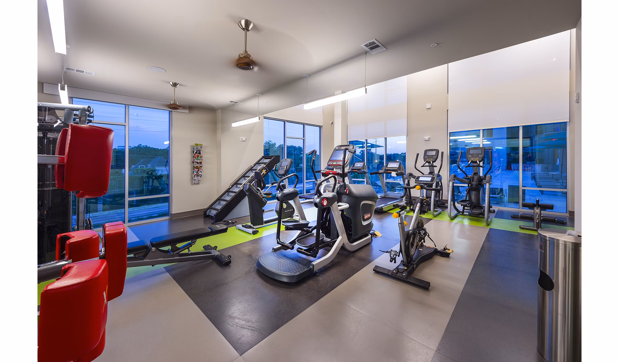 Fitness center with state-of-the-art equipment at Encore Montrose Apartments