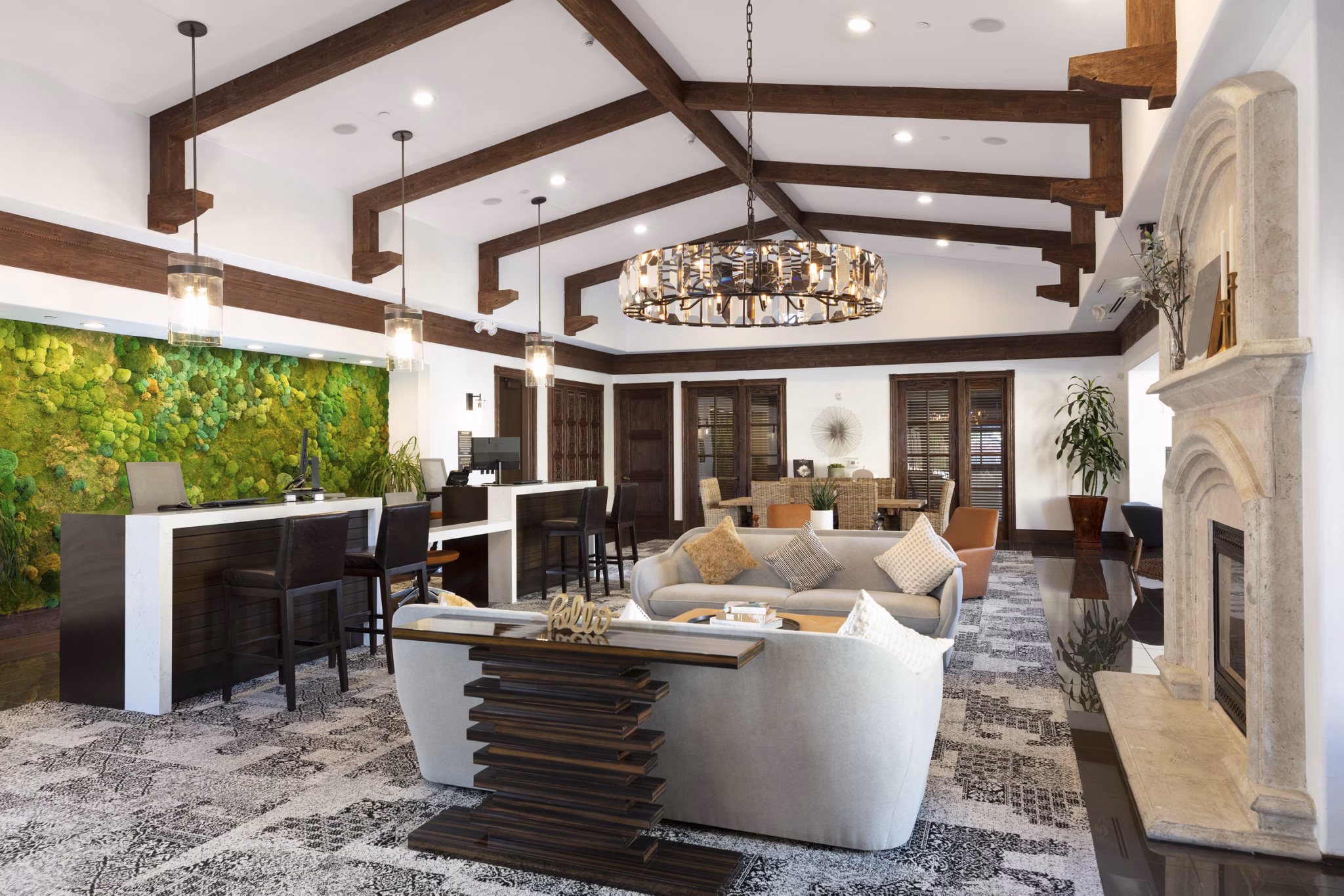 Aventino Apartments: Elegant clubhouse with modern furnishings and open spaces for social gatherings