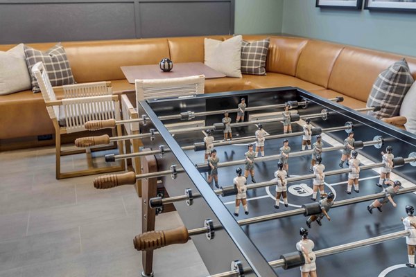 Clubhouse featuring modern design and seating areas at Marlowe Apartments, luxurious living experience in a vibrant community