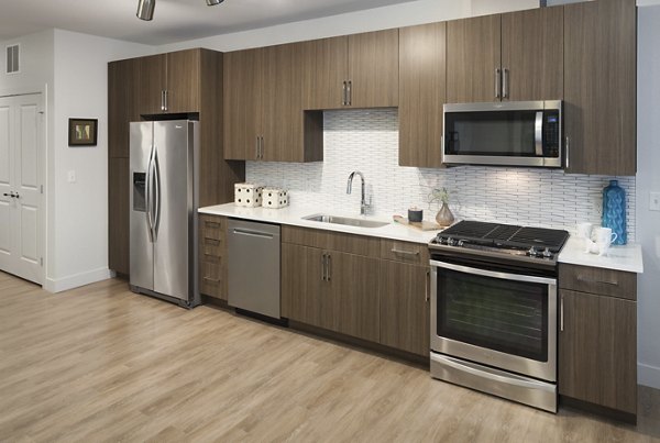 kitchen at Alexan LoHi Apartments