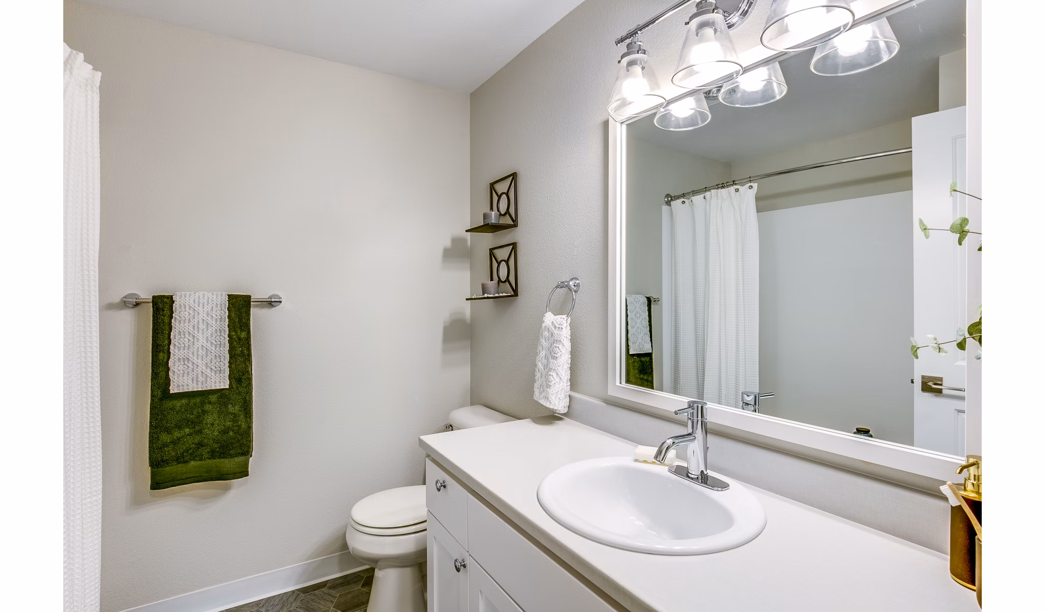 Modern bathroom with sleek finishes at Callen Apartments