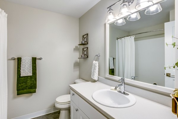 Modern bathroom with sleek finishes at Callen Apartments
