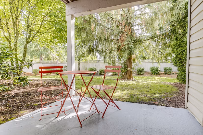 Modern patio with stylish seating at Callen Apartments, a luxury offering by Greystar