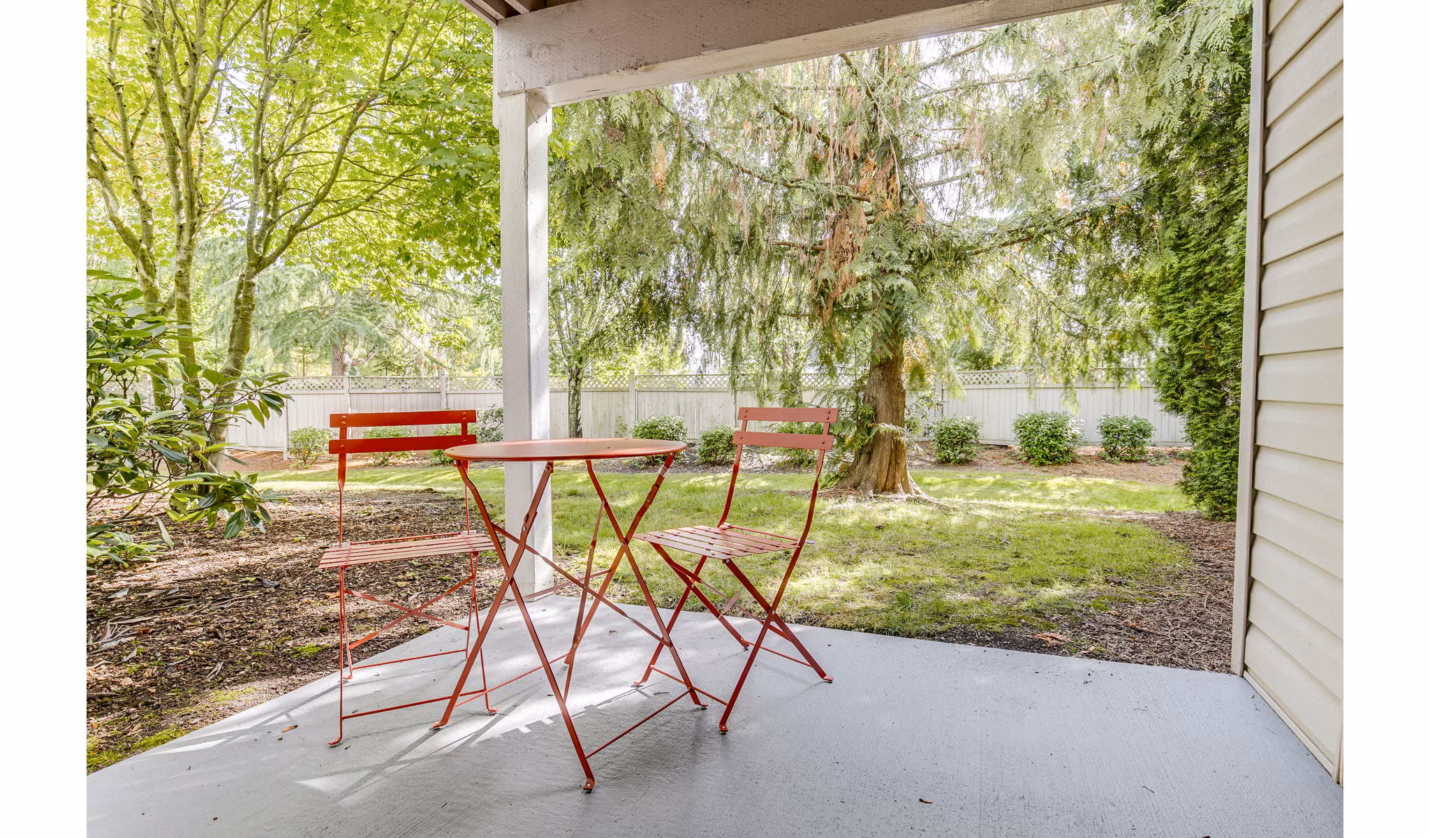 Modern patio with stylish seating at Callen Apartments, a luxury offering by Greystar