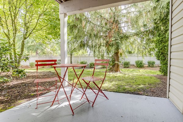 Modern patio with stylish seating at Callen Apartments, a luxury offering by Greystar