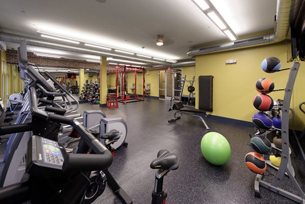 Modern fitness center with state-of-the-art equipment at Station 650 Apartments in Greystar's luxury community