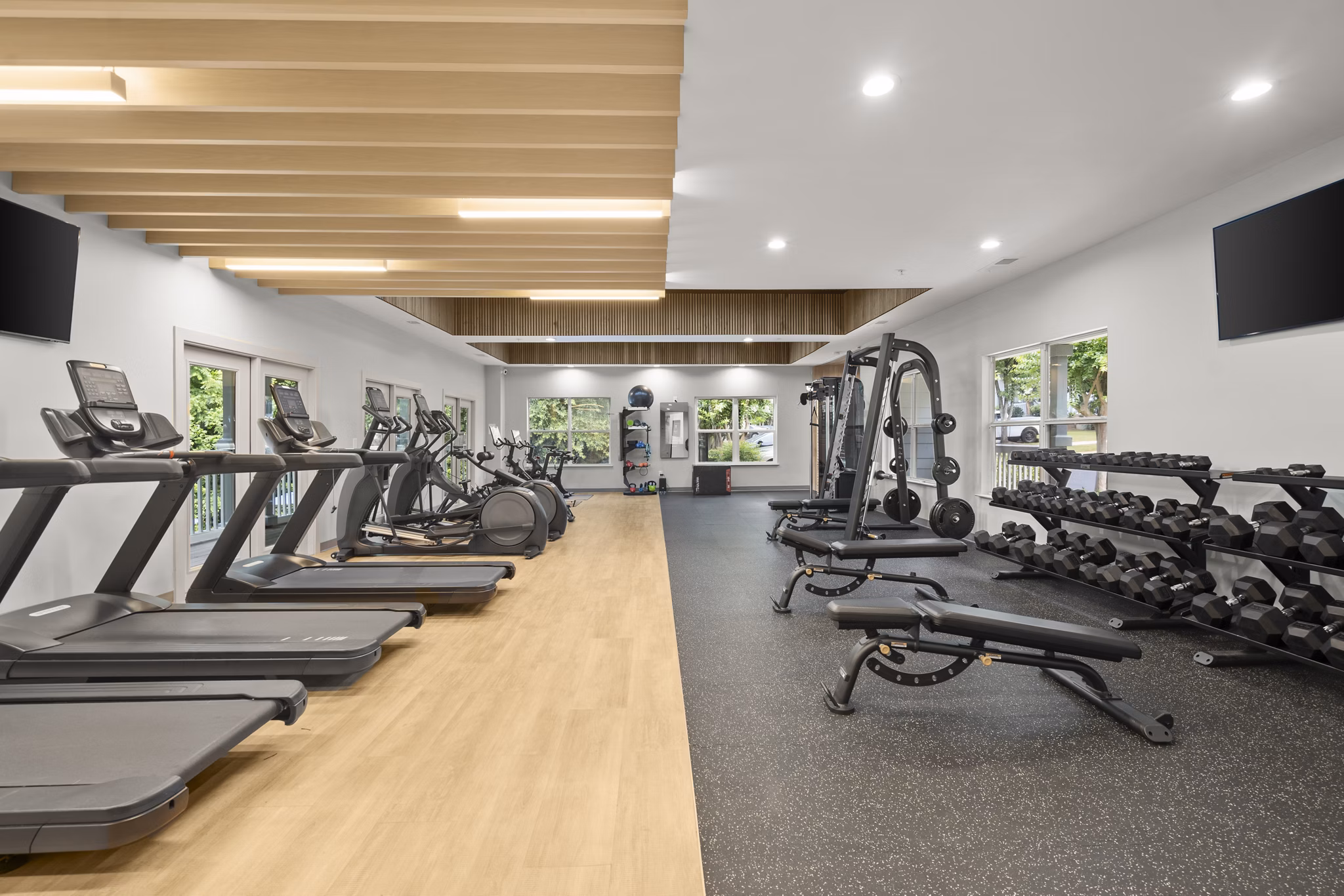 fitness center at Decatur Highlands Apartments