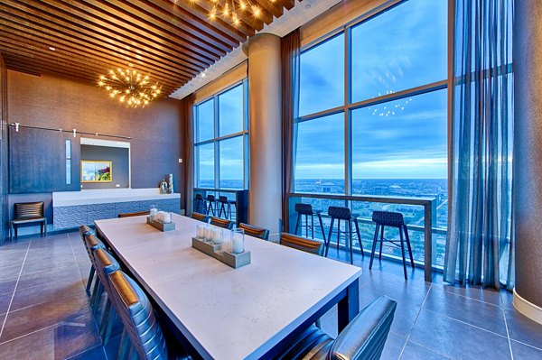 Luxury clubhouse featuring modern design elements at Latitude Med Center Apartments in Houston, Texas