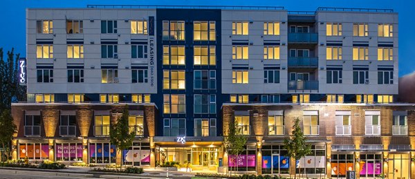 Zig Apartments: Contemporary facade luxury high-rise in vibrant downtown area