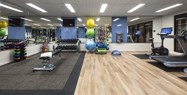 State-of-the-art fitness center with modern equipment at Zig Apartments, offering a luxurious workout experience