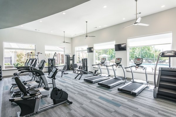 fitness center at The Banks At West Fork Apartments 