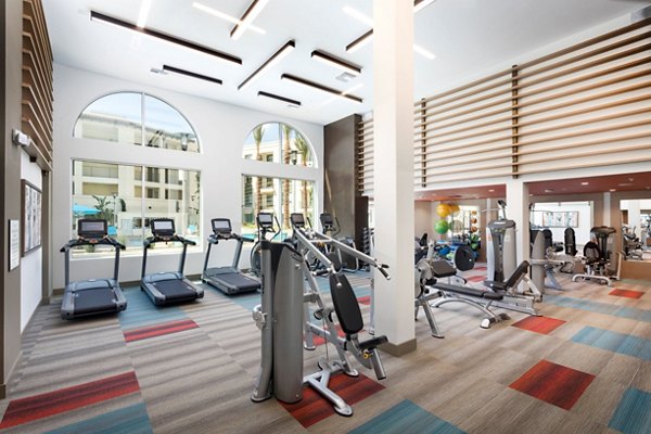 Modern fitness center with state-of-the-art equipment at Avila Apartments
