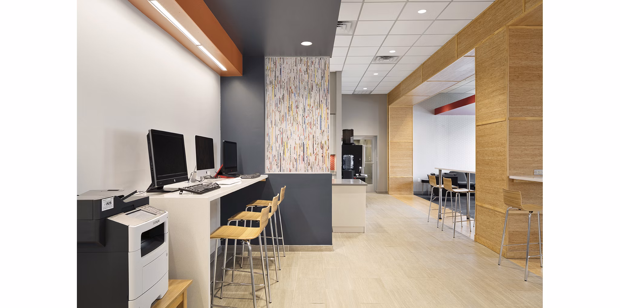 Expansive clubhouse featuring modern furnishings at SoCam 290 Apartments