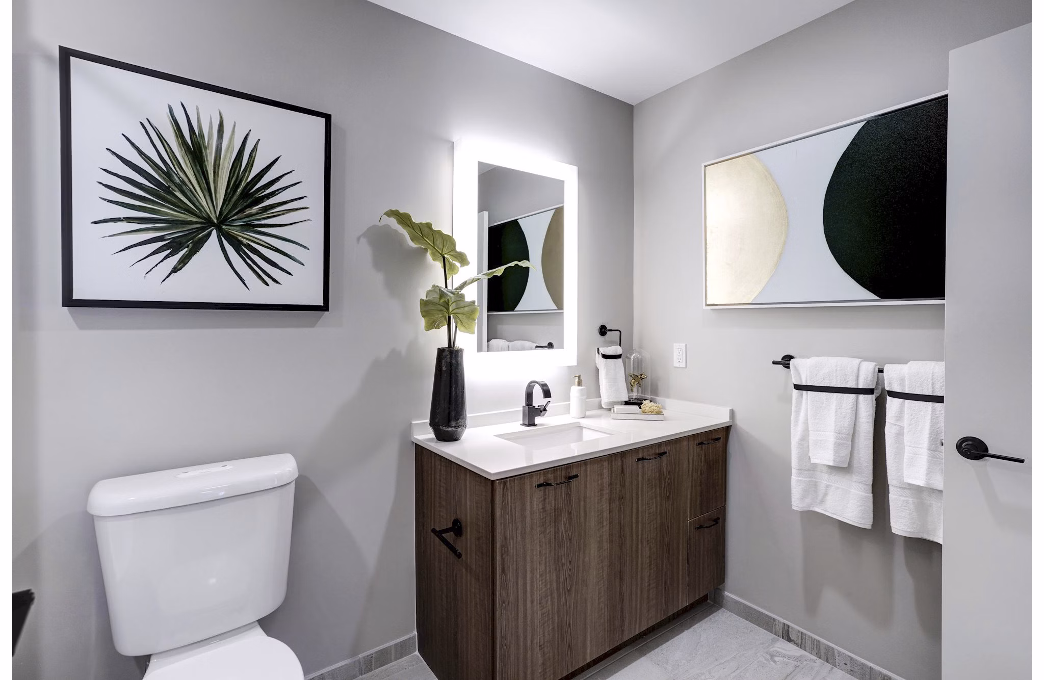 Modern bathroom with sleek fixtures in Exo Apartments, featuring contemporary design and luxury finishes for a premium living experience