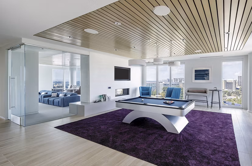 Clubhouse at Exo Apartments: Modern design with luxurious furnishings and social lounge spaces perfect for residents