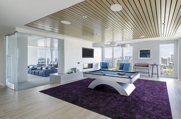 Clubhouse at Exo Apartments: Modern design with luxurious furnishings and social lounge spaces perfect for residents