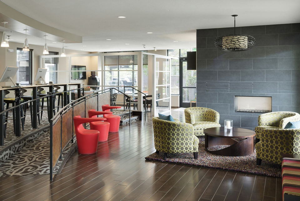 Elegant clubhouse with modern decor at Ellipse on Excelsior luxury apartments