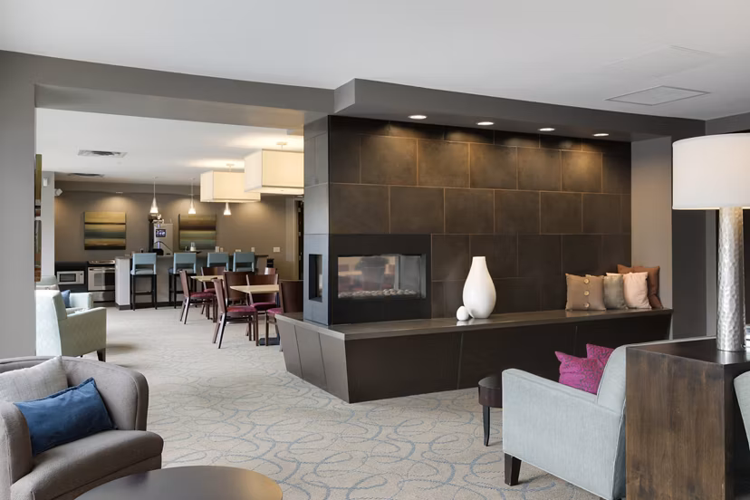 Modern clubhouse featuring elegant decor at Ellipse on Excelsior apartments