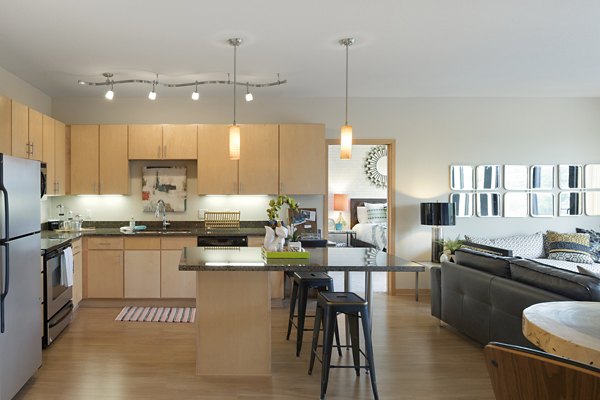 Spacious kitchen with modern appliances at Ellipse on Excelsior luxury apartments