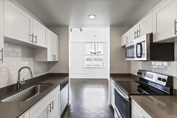 kitchen at Historic Electric Building Apartments