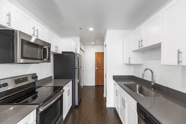 kitchen at Historic Electric Building Apartments